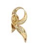 Crossover Leaf Brooch Pin in Yellow Gold